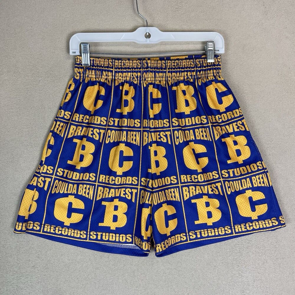 Bravest‎ Studios Short Mens Large Blue Yellow Coulda Been Records Print